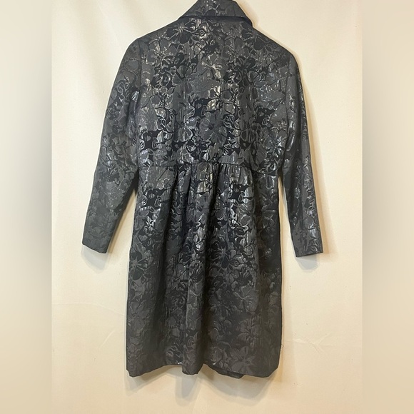 Simply Vera Vera Wang Elegant Double-breasted Gray Floral Jacket NWOT - Picture 6 of 8